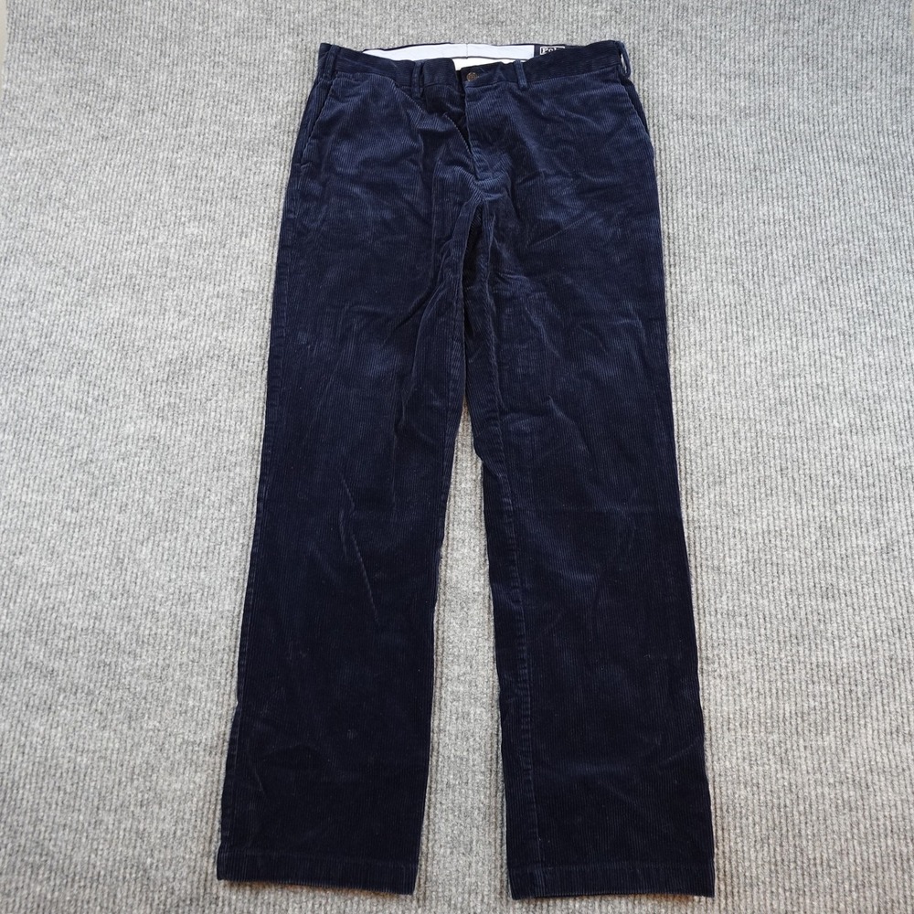 Polo Ralph Lauren Pants Mens 36x34 (34x32) Blue Corduroy Chino Classic Straight